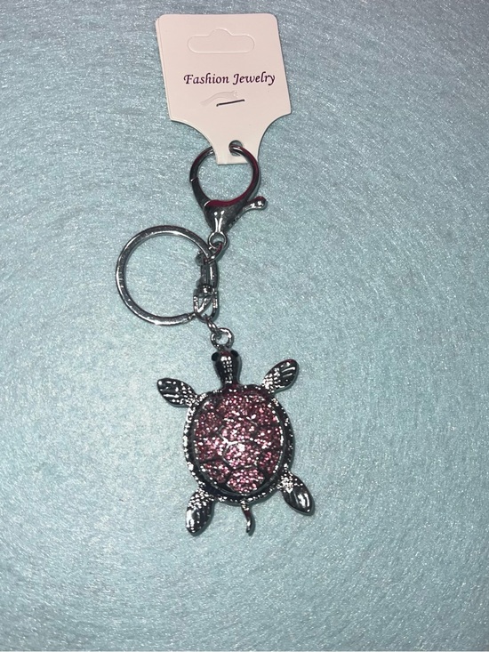 Accessories - Glitter Turtle Keychain Bag Charm - Pink Sparkle